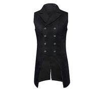 Men's Victorian Suit Vest Double Breasted Gothic Costume Vest Medieval Suit Vest Steampunk Gilet Halloween Pirate Costume Western Costume for Men Wedding