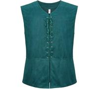 Mens Victorian Vest Steampunk Gothic Pirate Renaissance Costumes Waistcoat Medieval Renaissance Party Clothing Green XL
