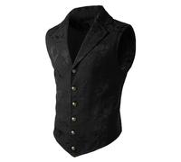 Men's Victorian Waistcoat - Paisley Suit Vest Men's Slim Fit Gothic Costume Vest Black Medieval Suit Vest Steampunk Gilet Carnival Halloween Wedding Costume Vests for Men