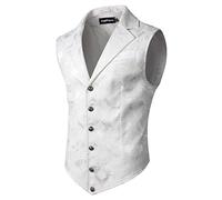 Men's Victorian Waistcoat - Paisley Suit Vest Men's Slim Fit Gothic Costume Vest Classic Medieval Suit Vest Steampunk Gilet Carnival Halloween Wedding Costume Vests for Men