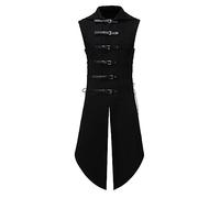Men's Victorian Waistcoat Steampunk Tailcoat Vest Clearance Slim Fit Classic Double Breasted Gothic Coat Mens Vintage Sleeveless Jackets Black Cardigan Solid Color Uniform Dress Cosplay Costume