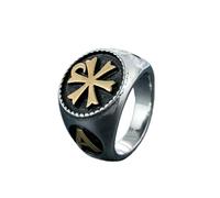 Mens Viking Stainless Steel Ring Runes Compass Adjustable Ring Nordic Jewelry-11-#7-G