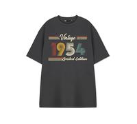 Mens Vintage 1954 Graphic Tee in Grey | Retro Style Novelty Short Sleeved T-Shirt Gift | Classic 50s Style Apparel
