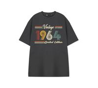 Mens Vintage 1964 Graphic Tee in Grey | Retro Style Novelty Short Sleeved T-Shirt Gift | Classic 60s Style Apparel