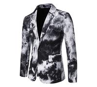 Men's Vintage Blazer Slim Fit Regular Fit Casual Blazer for Wedding Business Slim Fit Floral Print Stylish Blazer Coats Mens Blazer Suit Jacket Black