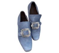 Men's Vintage Buckle Loafers Square Toe Formal Shoes, Baroque Style Dress Shoes for Men with Decorative Metal Accent, Slip on Design, Soft Lining, Retro Costume Footwear Dark Gray