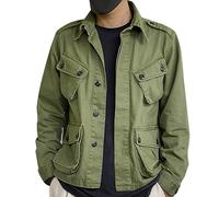 Mens Vintage Cargo Jacket Mens Lightweight Safari Jacket Combat Military