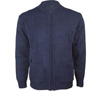 Mens Vintage Classic Style Cardigan Plain Casual Design Zip Up Thick Knit Warm Winter Grandad Sweater Knitted V Neck Zipper Cardi Long Sleeve Knitwear Jumper with Pockets Size S-2XL