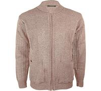 Mens Vintage Classic Style Cardigan Plain Casual Design Zip Up Thick Knit Warm Winter Grandad Sweater Knitted V Neck Zipper Cardi Long Sleeve Knitwear Jumper with Pockets Size S-2XL