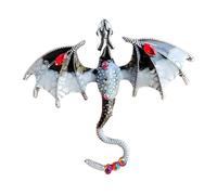 Mens Vintage Enamel Dragon Brooch Pin | Retro Animal Dragon Brooch With Wings | Elegant Badge For Bags And Coats, Dress Pin For Fashionable Dresses, Unique Lovers For, riferimento alla
