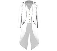 Men's Vintage Gothic Tailcoat, Medieval Renaissance Steampunk Jacket Men Long Victorian Trench Coat Uniform Single Breasted Frock Coat Fall Winter Turn Collar Overcoat Costume for Halloween