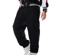 Men's Vintage Graffiti Hip Hop Style Baggy Jeans Rap Jeans Black