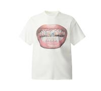 Men's Vintage Hip Hop Portrait Print T-Shirt Oversize Washed Cotton Crewneck Rapper Short Sleeve Top, 675-white, L