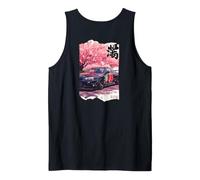 Mens Vintage JDM Legend Drift Race Car Sakura Blossom Art Tank Top