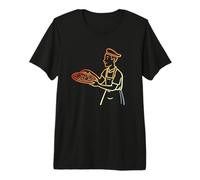 Mens Vintage Pizza Maker Line Art for Boys Premium T-Shirt