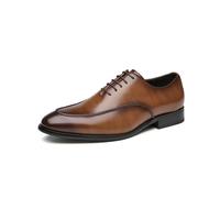 Men's Vintage Pointed Toe Oxford Dress Shoes British Style Formal Business Shoes for Young Gentlemen and Prom, Brown, 7 UK