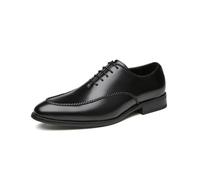 Men's Vintage Pointed Toe Oxford Dress Shoes British Style Formal Business Shoes for Young Gentlemen and Prom, Black, 9.5