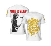 Men's Vintage T Shirt Bo*b Short Sleeve Dy*LAN T-Shirts Crew Neck Casual Tshirt for Big Boys Men Mech Band Clothes for Fans Black