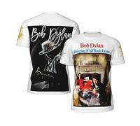 Men's Vintage T Shirt Bo*b Short Sleeve Dy*LAN T-Shirts Crew Neck Casual Tshirt for Big Boys Men Mech Band Clothes for Fans Black