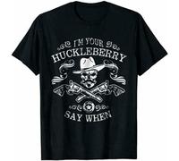 Men's Vintage Tombstone Doc Holliday I'm Your Huckleberry Say When Black T-Shirt Black XL