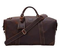 Men's Vintage Travel Bag Large Capacity Duffel Bag 20 "Leather Duffel Bag Handbag Leather Fitness(2)