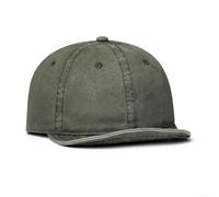 Men's Vintage Washed Cotton Baseball Cap, Short Brim Dad Hat with Adjustable Fit, Soft Breathable Streetwear Headwear for Casual Daily Wear(HMZ383 Army Green)