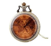 Mens Vintage Watches Tea Colored Glass Earth High End Quartz Pocket Watch: Precise Timing with Elegant Design Available in Durable Stainless Steel Or Fashionable Titanium Metal (Bronze # 1, 6x5x2cm)
