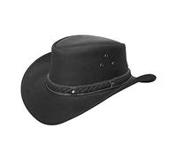 Mens Vintage Wide Brim Cowboy Aussie Style Western Bush Hat (as8, Alpha, l, Black)