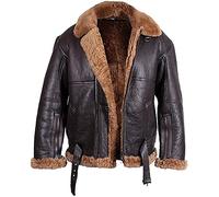 Men's Vintage WW2 B3 RAF Bomber Aviator Real Sheepskin Leather Jacket | Men's Flying Aviator Winter Jacket