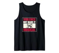 Mens Violence But Make It Musical Drum Players Drummer Musician Tank Top