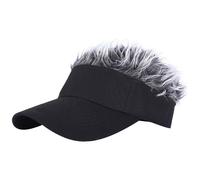 Mens Visor Cap Wig 55-60cm Circumference | Adjustable Baseball Cap Golf Hats With Fake Hair Novelty Visor For Men & Women Cotton-Polyester Hair Outdoor For Men, Fun Sun Hat