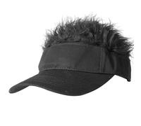Mens Visor Cap Wig 55-60cm Circumference | Adjustable Baseball Cap Golf Hats With Fake Hair Novelty Visor For Men & Women Cotton-Polyester Hair Outdoor For Men, Fun Sun Hat