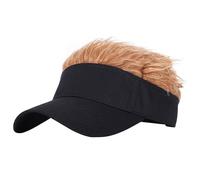 Mens Visor Cap Wig 55-60cm Circumference | Adjustable Baseball Cap Golf Hats With Fake Hair Novelty Visor For Men & Women Cotton-Polyester Hair Outdoor For Men, Fun Sun Hat