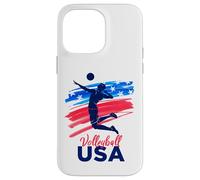 Mens Volleyball Support the Team Beach Volleyball Flag USA Case for iPhone 14 Pro Max