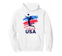 Mens Volleyball Support the Team Beach Volleyball Flag USA Pullover Hoodie