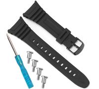 Men's W96H Replacement Watch Band Compatible with Casio W-96H W-96H-4AVCF W96H-1BV Black Resin Strap Metal Buckle with Screws