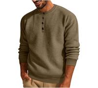 Mens Waffle Jumpers Sale Clearance,Plain Crew Neck Sweatshirts Men Oversized No Hood Plain Knitted Autumn Winter Work Long Sleeve Loose Fit Festival Pullover Sweater Tops UK Plus Size S-3XL