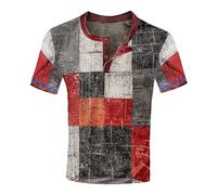 Men's Waffle Knit Henley Shirts Raglan Short Sleeve Casual Textured Crewneck Hipster Hip Hop T Shirts Fashion Summer Clothes for Men Big and Tall Lightweight 1/4 Button Pullover Tops