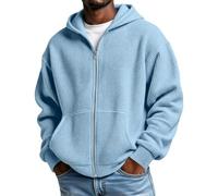 Men's Waffle Knit Quarter Zip Hoodie Oversized Jacquard Textured Long Sleeve Hooded Sweatshirt Loose Fit Baggy Pullover Autumn Winter Fleece Warm Hoody Sweater with Pocket
