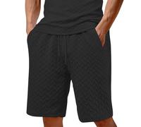 Mens Waffle Knit Shorts Mens Textured Shorts Breathable Knit Short Loose Fit Jacquard Short Summer Gym Trunks Beach Pool Trunks Outdoor Seaside Trunks Lightweight Walking Trunk For Travel