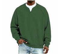 Men's Waffle V-Neck Tshirt Long Sleeve Casual Sweatshirt No Hood Loose Comfortable Regular Fit Spring Pullover Durable Fashion Daily Working Plain Tee Shirt for Men UK