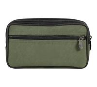 Men's Waist Bag for Work, Green Washed Oxford Cloth Utility Tool Bag, Dual Compartment, Zipper Design, 4.3 x 7.1 x 1.6 in / 11 x 18 x 4 cm, Hook Hole Attachment, for Construction, Outdoor Activities