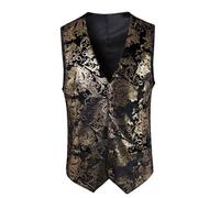 Mens Waistcoats Uk Casual, Suit Vest For Men Uk Sleeveless Jacket Stylish Prints Lightweight Gilet Packable Quilted Hip Hop Vests Single Breasted Button Formal Vest V Neck Outdoor Waistcoat