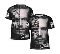 Men's Walker Fast Paul See You Again T-Shirts Short Sleeve Tee Shirts Crewneck Casual Regular Print Cool Summer Fashion Top Tees, S-3XL