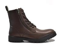 MENS WALKING HIKING CASUAL POLICE WORK SECURITY MILITARY WINTER ZIP ANKLE BOOTS SIZE (BROWN, UK Footwear Size System, Adult, Men, Numeric, Medium, 12)