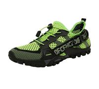 Mens Walking Shoes Lace-up Non-Slip Travelling Mountain Climbing Trekking Hiking Boots Breathable Arch Support Mesh Trainers Outdoor Stable Backpacking Camping Sneakers Low Rise Footwear (Green, 44)