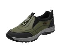 Mens Walking Shoes Mens Casual Shoes UK Wide Fit Wedge Trainers Lightweight Non Slip Running Sneakers Comfortable Arch Support Orthopedic Trainer Slip on Sneaker Slipon Trainers Men Khaki 6.5