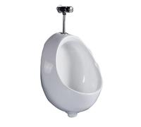 Men's Wall Urinal - Ceramic Spill-Proof Urinal with Manual Flush Valve for Public Restrooms Bars Hotels and Prisons - Nighttime Use Space-Saving Design