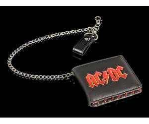 Men's Wallet - AC/DC Logo with Chain | Rock Band Metal Purse Gift