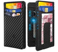 Mens Wallet, Credit Card Holder with Magnetic Closure, Leather Front Pocket Wallets for Men UK, Slim Card Wallet with Coin Pocket, RFID Blocking Bifold Wallets Holds 12+ Cards and Money Clip ID Window